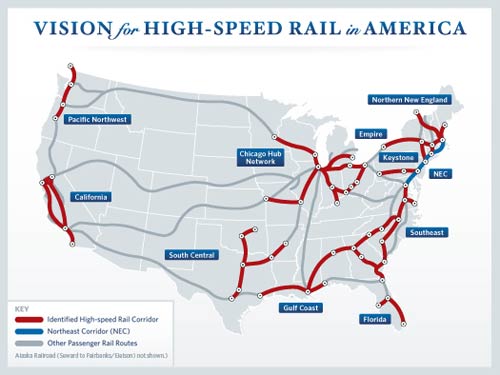 rail_map Map of proposed high speed rail routes in the US