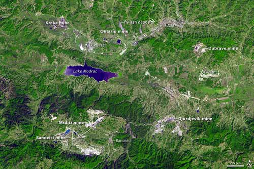 tuzla_sm Aerial view of the Tuzla Basin in northeastern Bosnia and Herzegovina has been an industrial mainstay in Eastern Europe since the late 1800s
