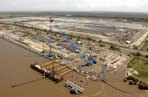 Coal shipping port under construction in Newcastle, New South Wales, Australia