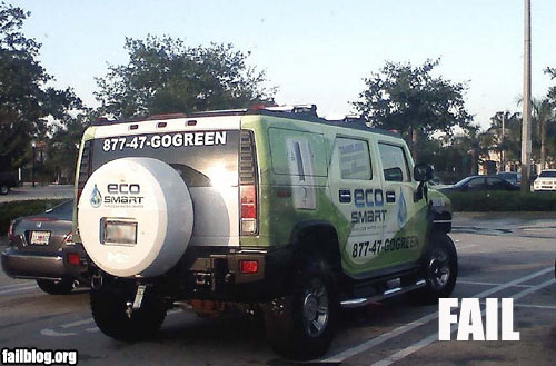fail-owned-go-green-fail Hummer decorated with \