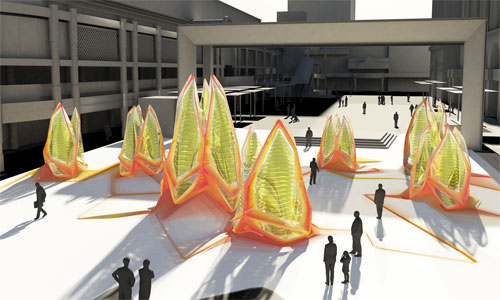 Photobioreactor concept for public art in Perth.  By Emergent Architecture