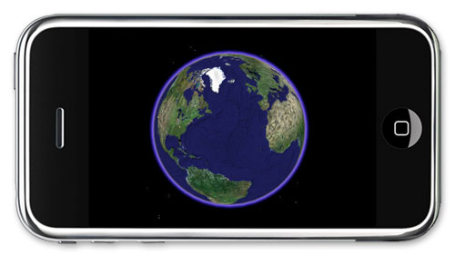 ipodtouchearth iPod Touch with picture of Earth on screen