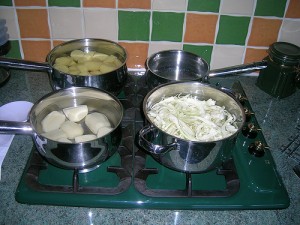 Getting dinner prepared; Gene Hunt