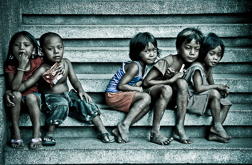 Kids waiting for food