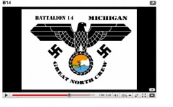 A screen shot of the Battalion 14 recruitment video from YouTube.com showing the Michigan area group. 