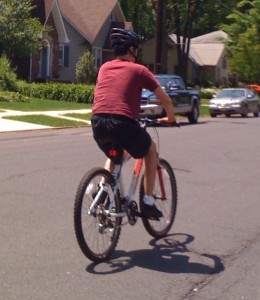 Charlie riding his bike May 2009