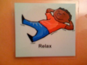\"Relax\" card for Charlie\'s activity schedule