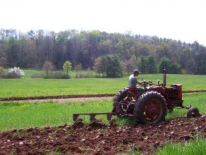 Spring plowing at Star Hollow Farm; by Randy Treichler
