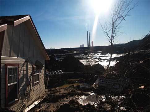 Coal slurry covered landscape in Tenn.