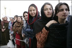 Afghan women at the opening of the US Embassy in Kabul