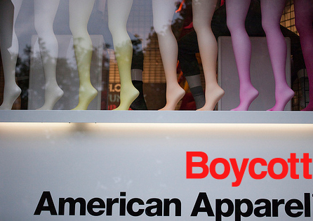 american apparel storefront. boycott American Apparel