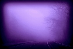 A street tinted purple